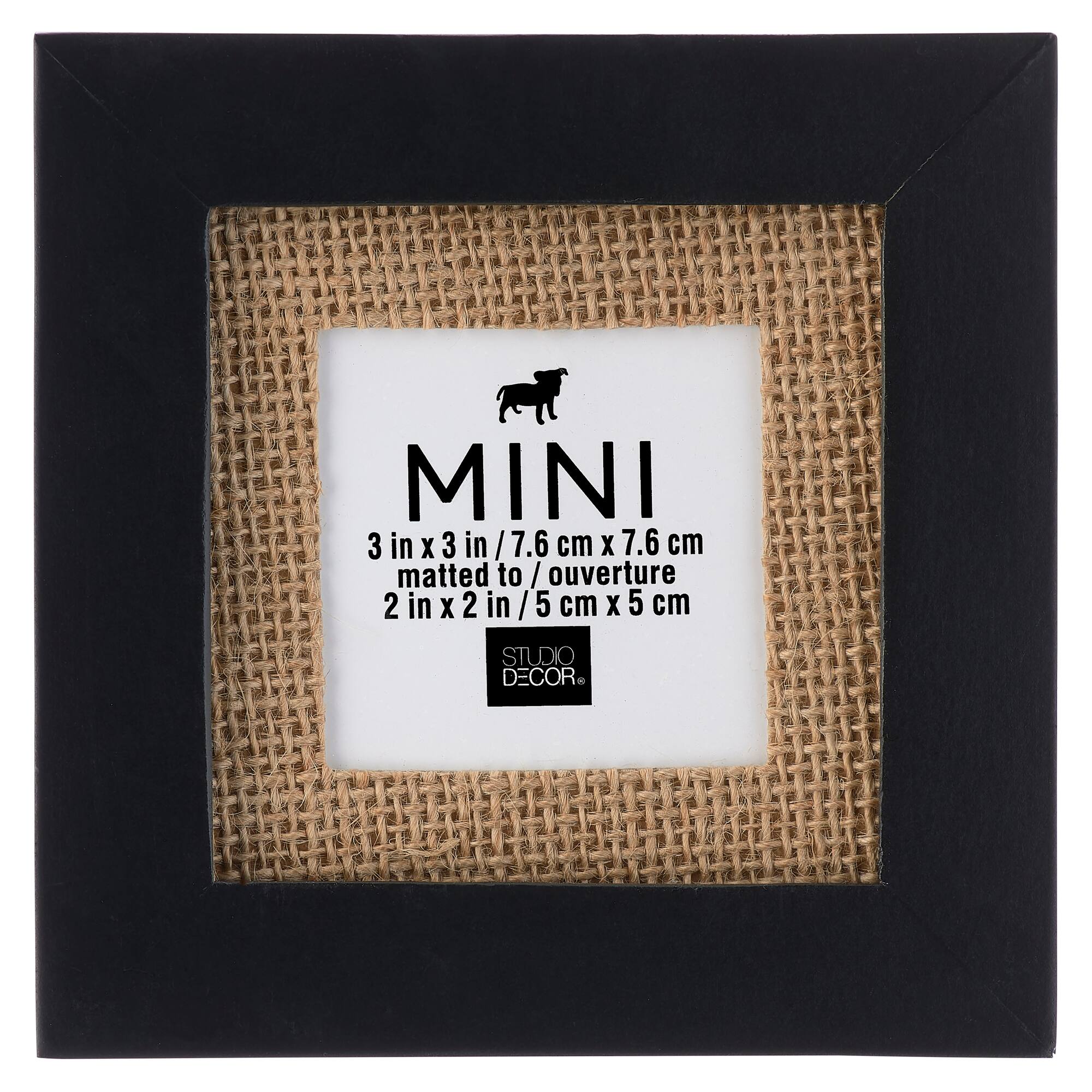 Black Mini Frame With Burlap Mat by Studio Décor®